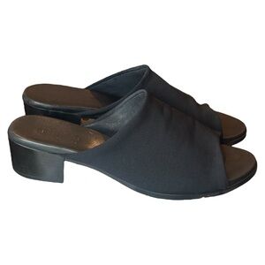 Munro Beth Comfort Stretch Slip-On Mule Sandals in Black Women’s 9W Wide